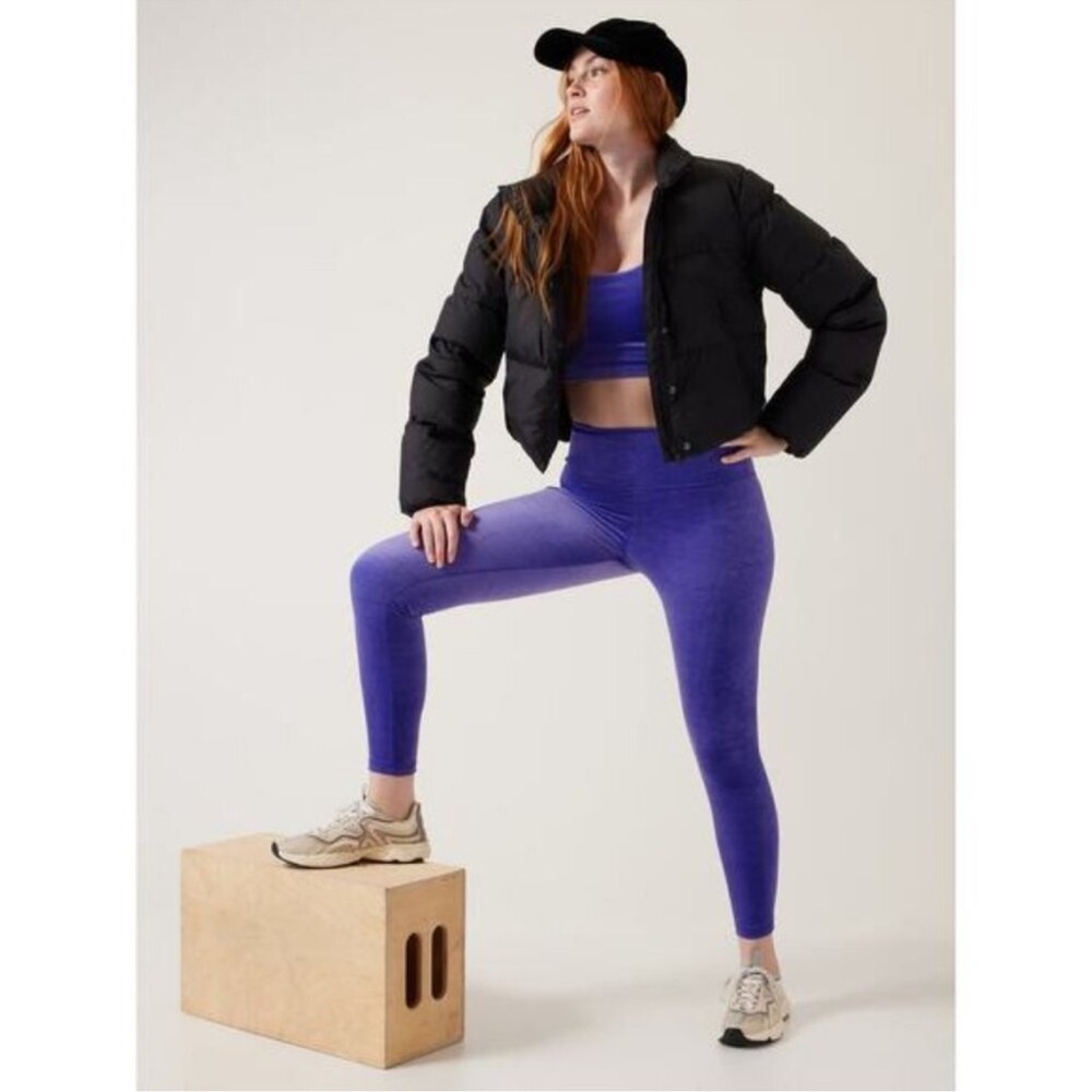 Athleta Elation Velvet Tight Purple Size Small NWOT